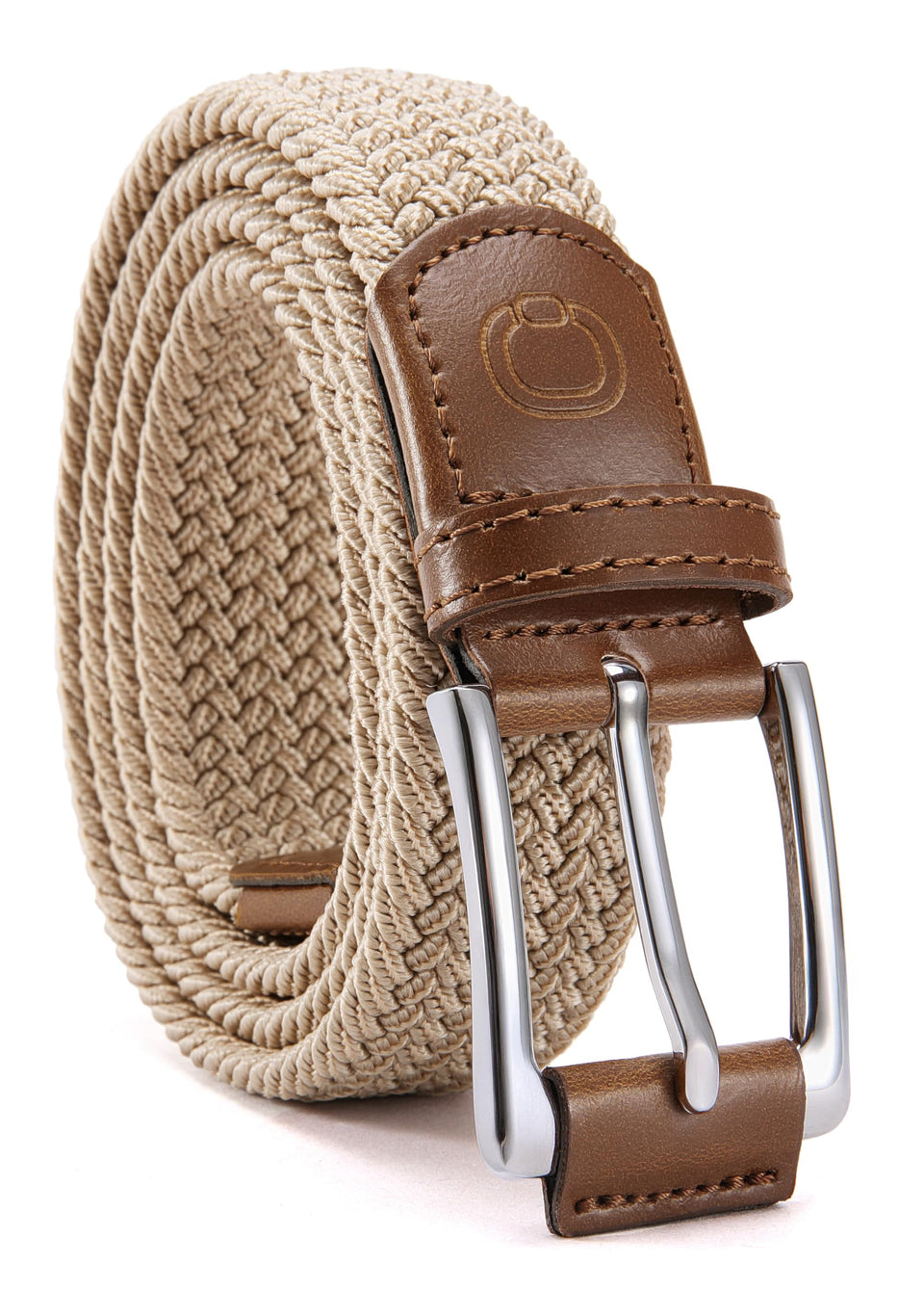 CHAOREN Mens Stretch Belt front view shows elastic braided design for flexible everyday wear