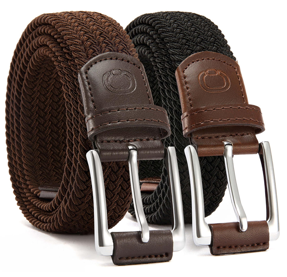 CHAOREN Stretch Belt two-pack braided strap ready for daily wear and long-lasting comfort