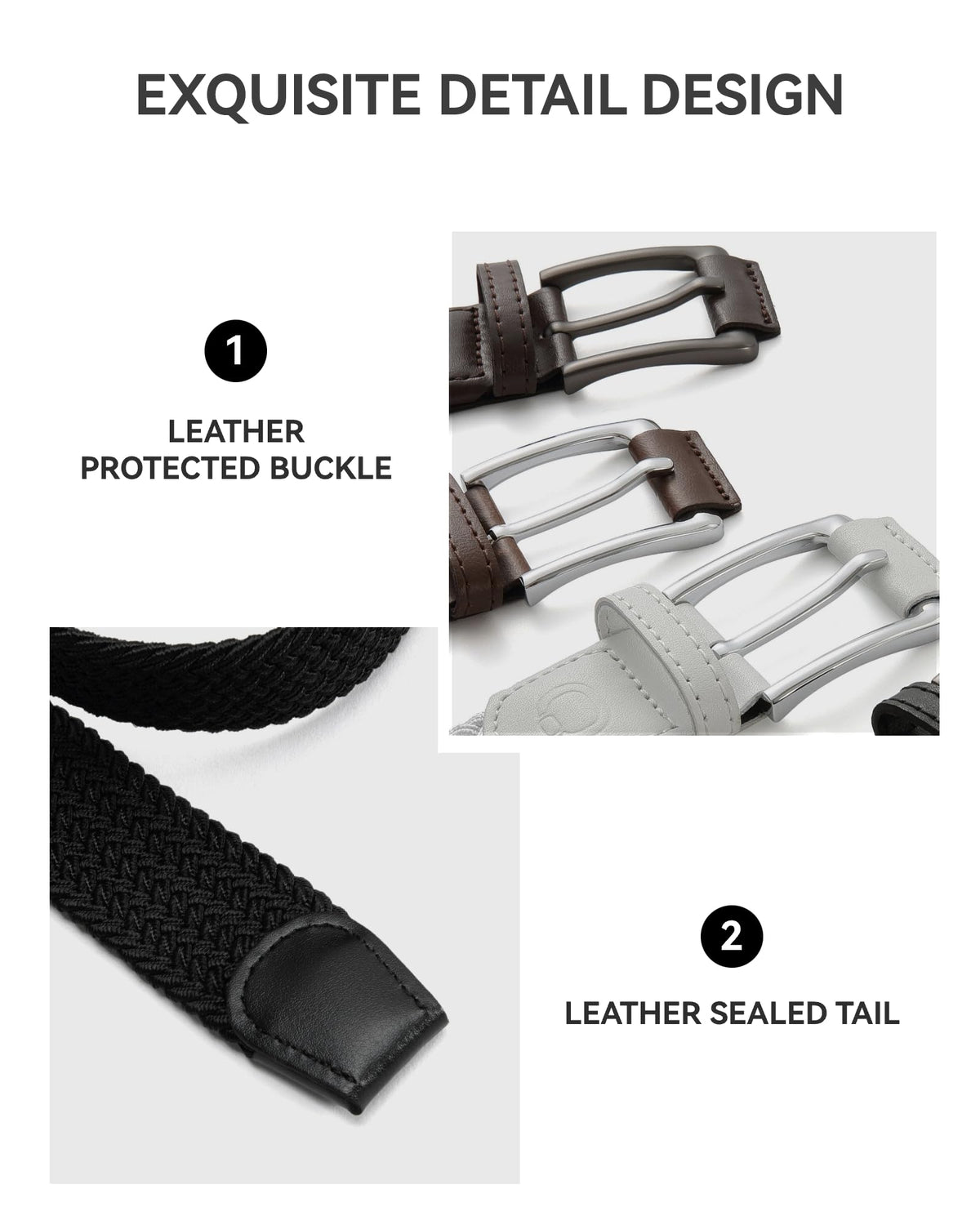CHAOREN Stretch Belt durable materials underlines long lasting daily wear.