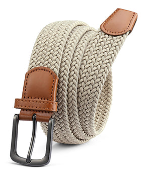 CHAOREN stretch belt for men with braided elastic texture, ideal for golf and daily wear.