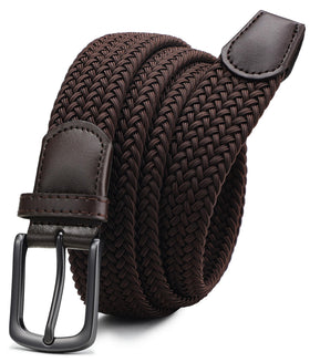 CHAOREN Stretch Belt for Men braided elastic buckle close-up showing durability and gloss.