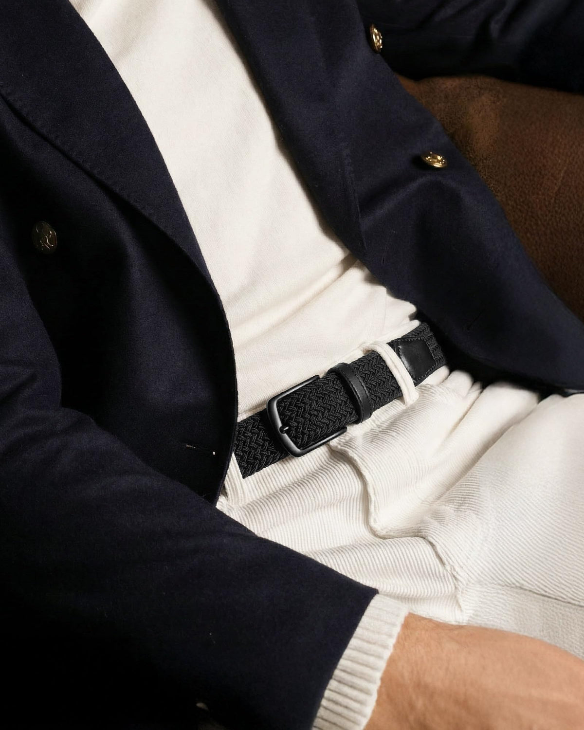 CHAOREN stretch belt detailed weave texture demonstrates premium fabric and long-lasting comfort