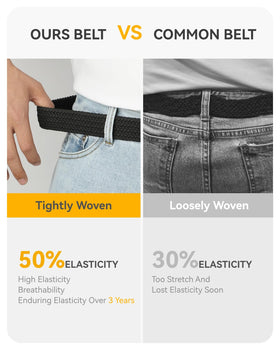 CHAOREN Stretch belt worn with jeans for casual style