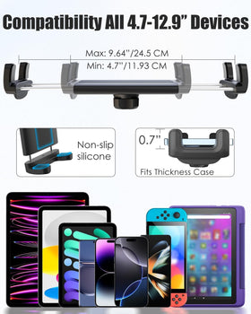 Charchendo Pro Golf Cart Tablet Mount universal compatibility for 4.7-13 inch devices.