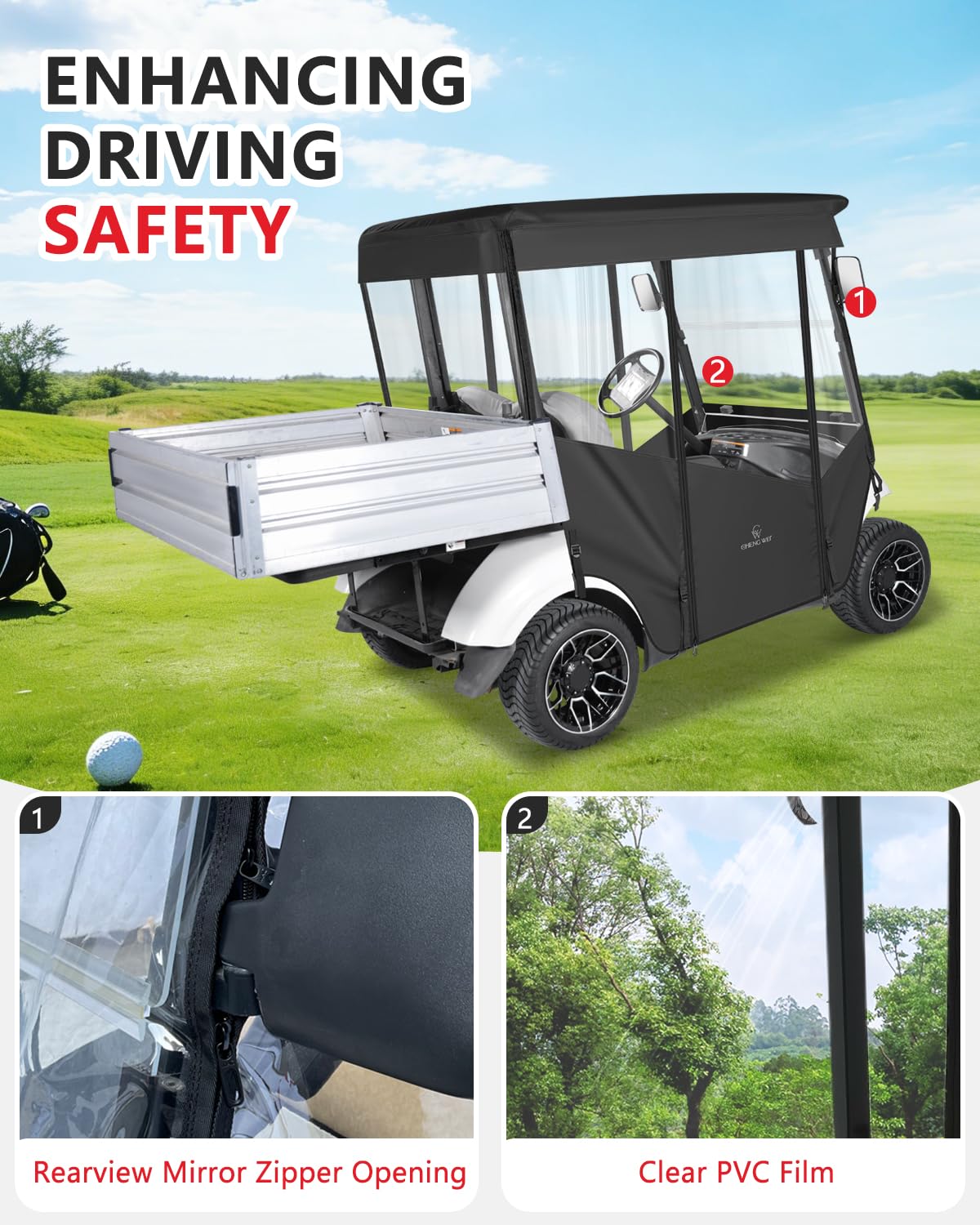 CHENGWEI rearview mirror opening preserves visibility during use.