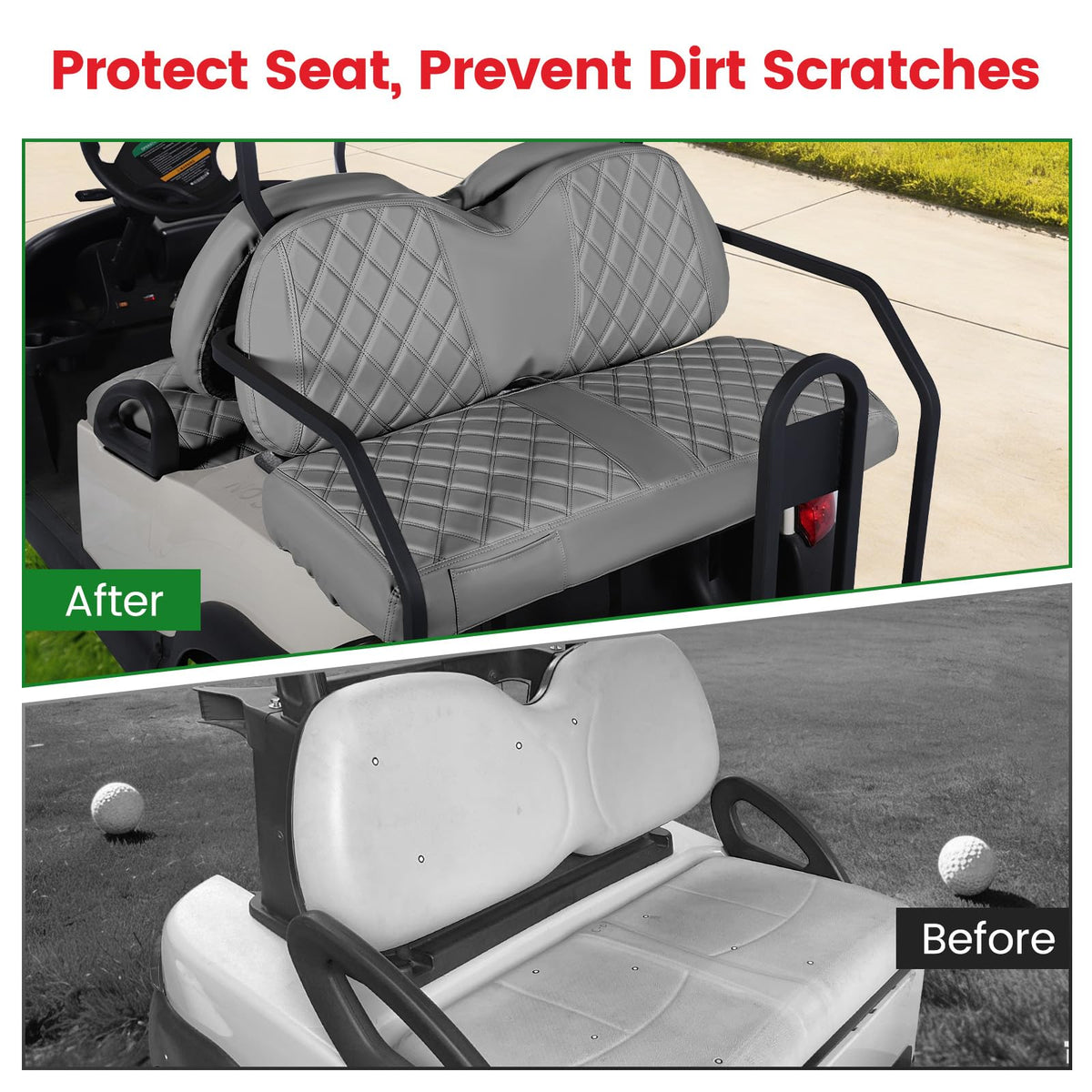 CHENGWEI backrest cover with diamond stitch protects worn areas.
