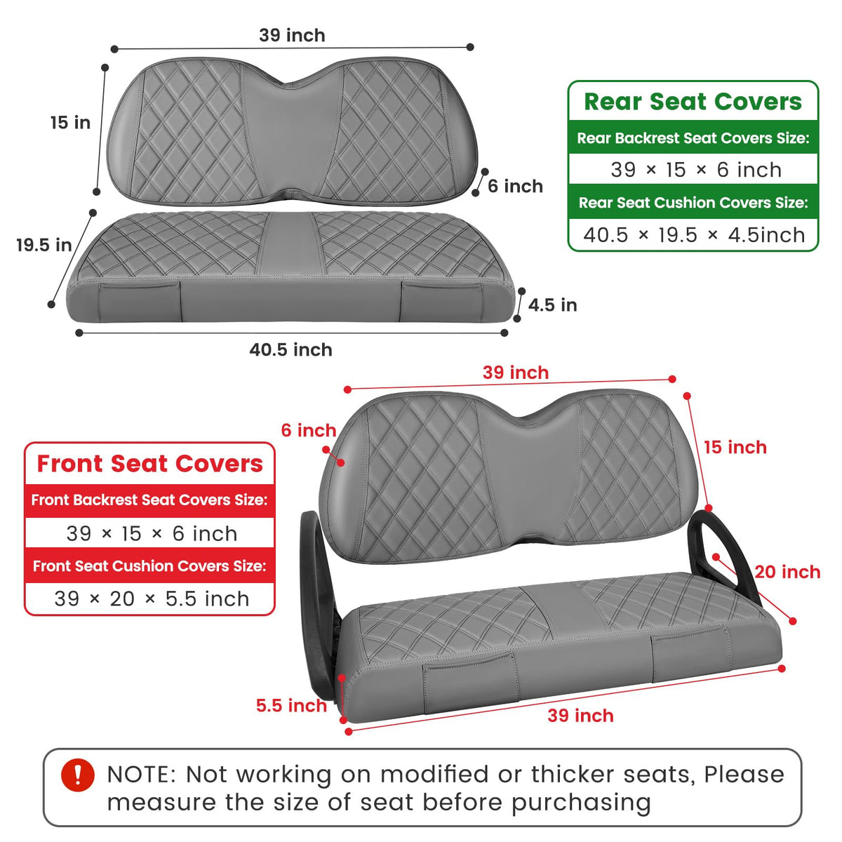 CHENGWEI Club Car Tempo beige seat cover fits OEM front seats for refreshed interior.
