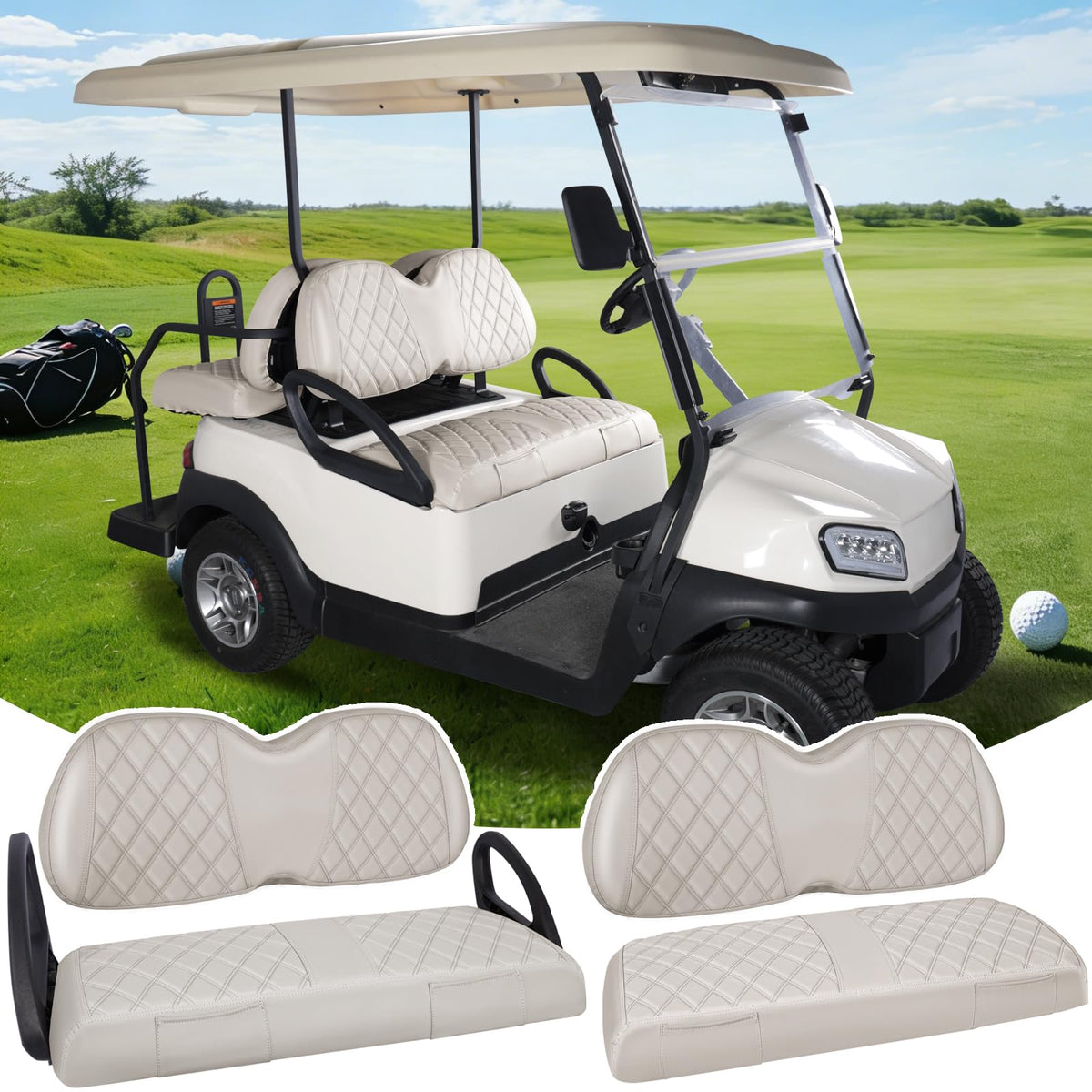 CHENGWEI Club Car Tempo front seat cover protects OEM seats from wear