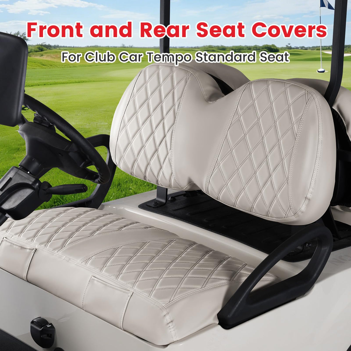CHENGWEI Club Car Tempo rear seat cover shields upholstery during rides