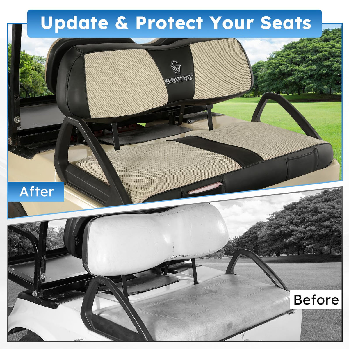 CHENGWEI easy-install seat cover with straps secures in seconds