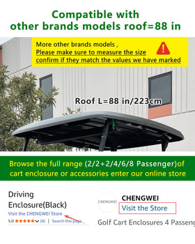 CHENGWEI easy-install golf cart enclosure with storage bag
