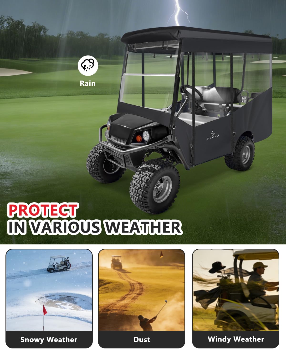 CHENGWEI easy-installation with adjustable hooks stays secure in wind