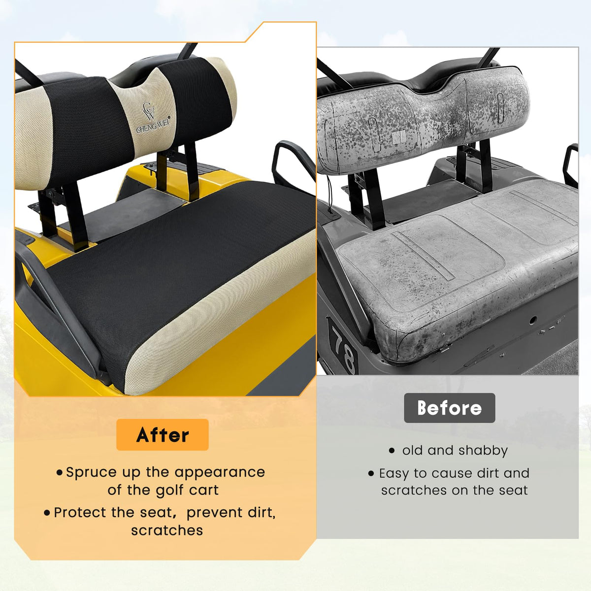 CHENGWEI compatibility with EZGO TXT/RXV and Club Car DS models