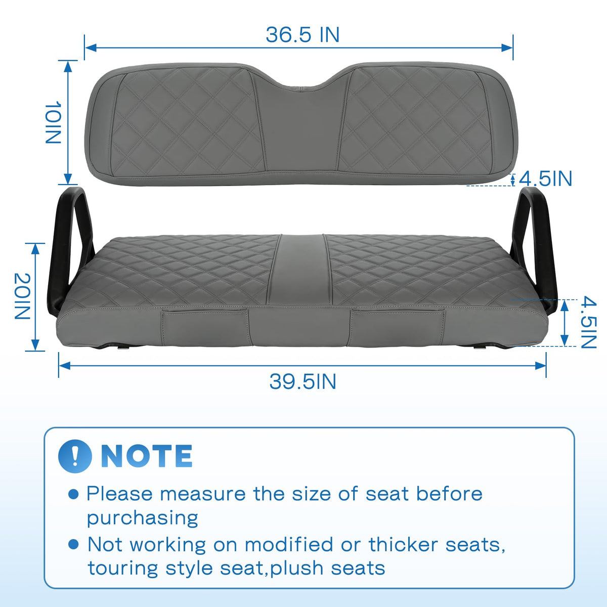 CHENGWEI EZGO TXT seat cover installation-friendly with adjustable straps for quick fit.