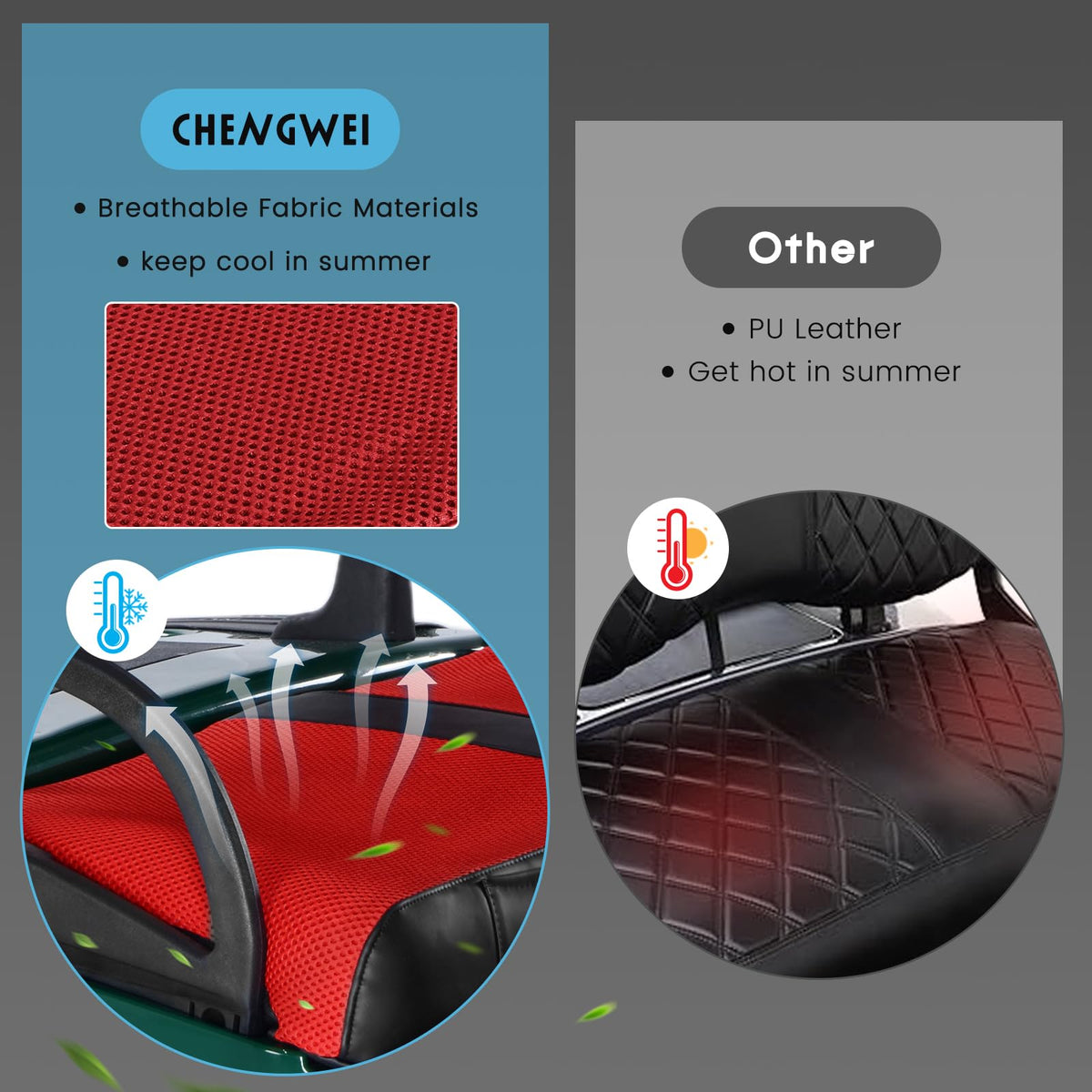 CHENGWEI front seat cover pockets keep essentials secure and accessible.