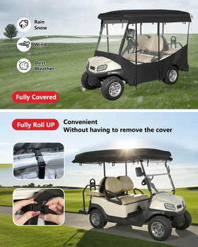 Full roll-up clear windows and doors provide unobstructed view while driving