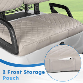 CHENGWEI diamond-stitch beige finish adds texture and style while wiping clean easily.