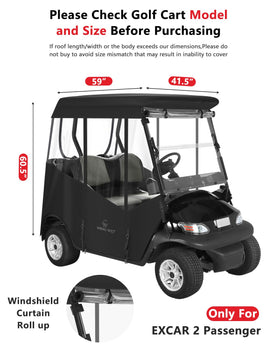 CHENGWEI 2-seat enclosure side view showing roll-up design for quick storage