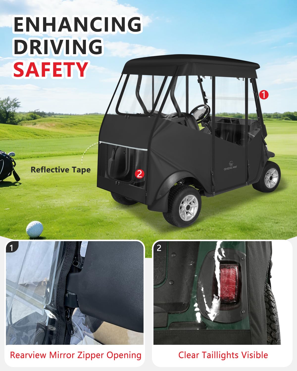 CHENGWEI brake light window and reflective tape for enhanced driving safety