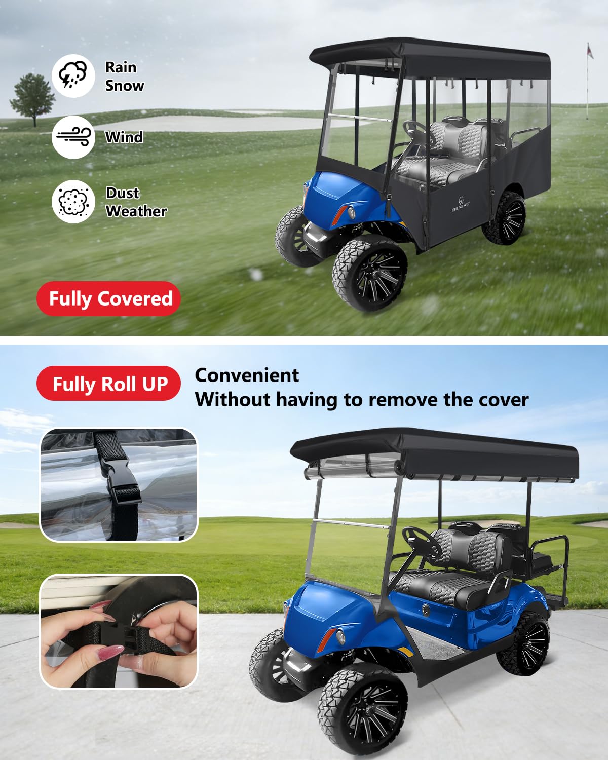 CHENGWEI enclosure with clear PVC windows enhances visibility on the road.