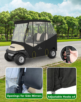 CHENGWEI golf cart enclosure clear PVC windows provide weather-resistant viewing.