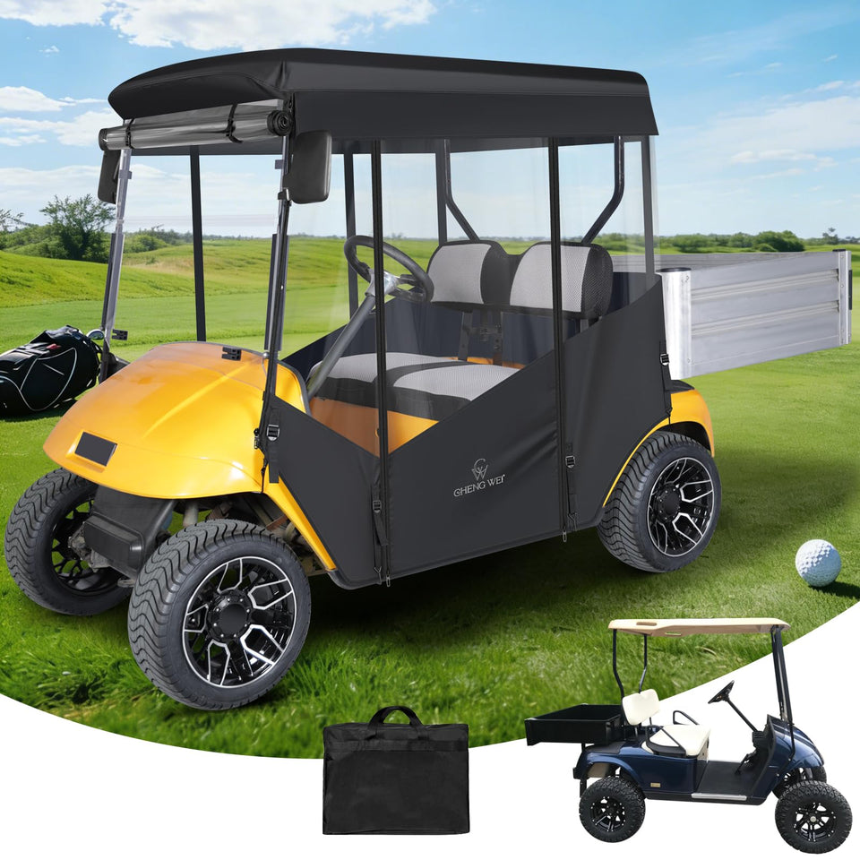 CHENGWEI EZGO TXT enclosure front view with clear windows for rain protection.