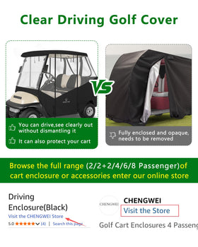 CHENGWEI golf cart enclosure fits Club Car Precedent Tempo Onward 2-seat models.