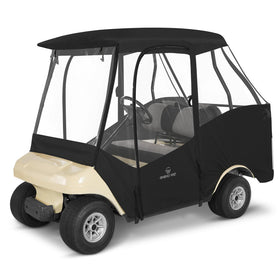 CHENGWEI Golf Cart Enclosure front view with clear PVC window for all-weather visibility
