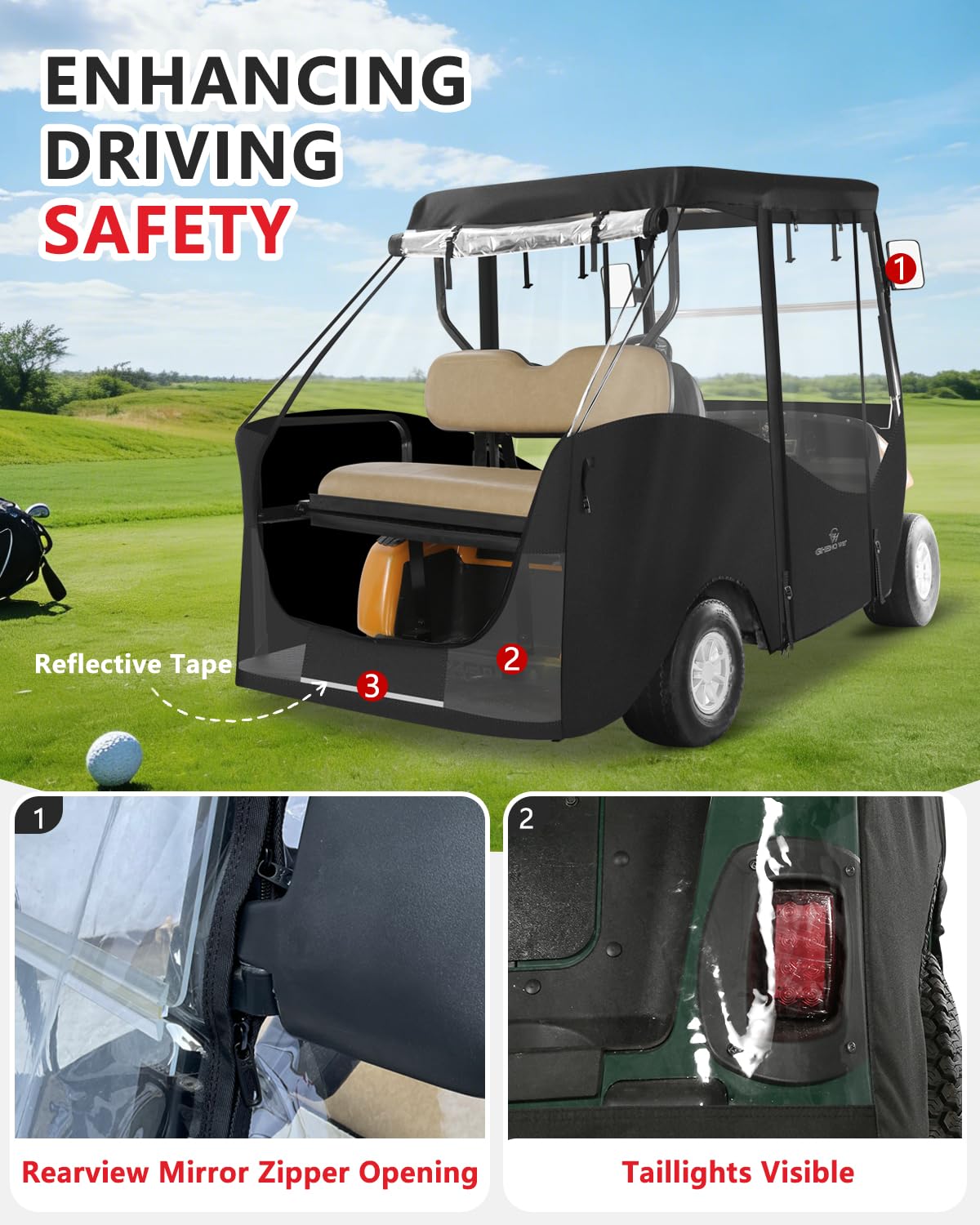 CHENGWEI rearview mirror zippered opening maintains mirror access.