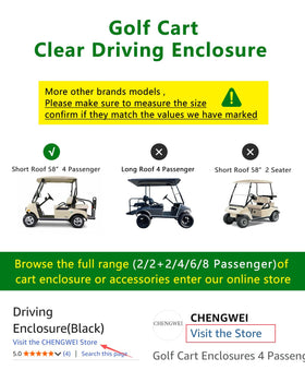 CHENGWEI Golf Cart Enclosure roll-up zipper system for flexible weather control