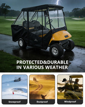 CHENGWEI EZGO TXT short roof 2+2 enclosure compatibility for coverage.