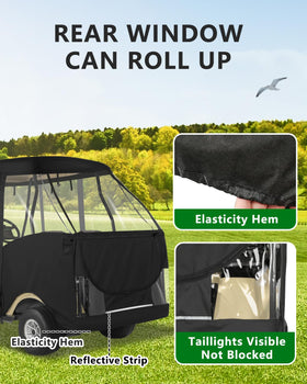 CHENGWEI Golf Cart Enclosure transparent windows preserving visibility and protection