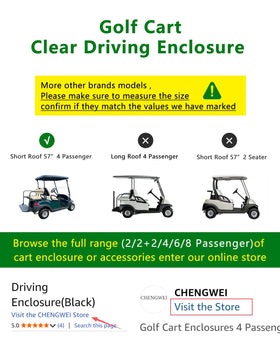 CHENGWEI golf cart enclosure windshield view maintains rear mirror visibility.