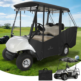 CHENGWEI golf cart enclosure for Yamaha G29, front view, weatherproof protection for your ride