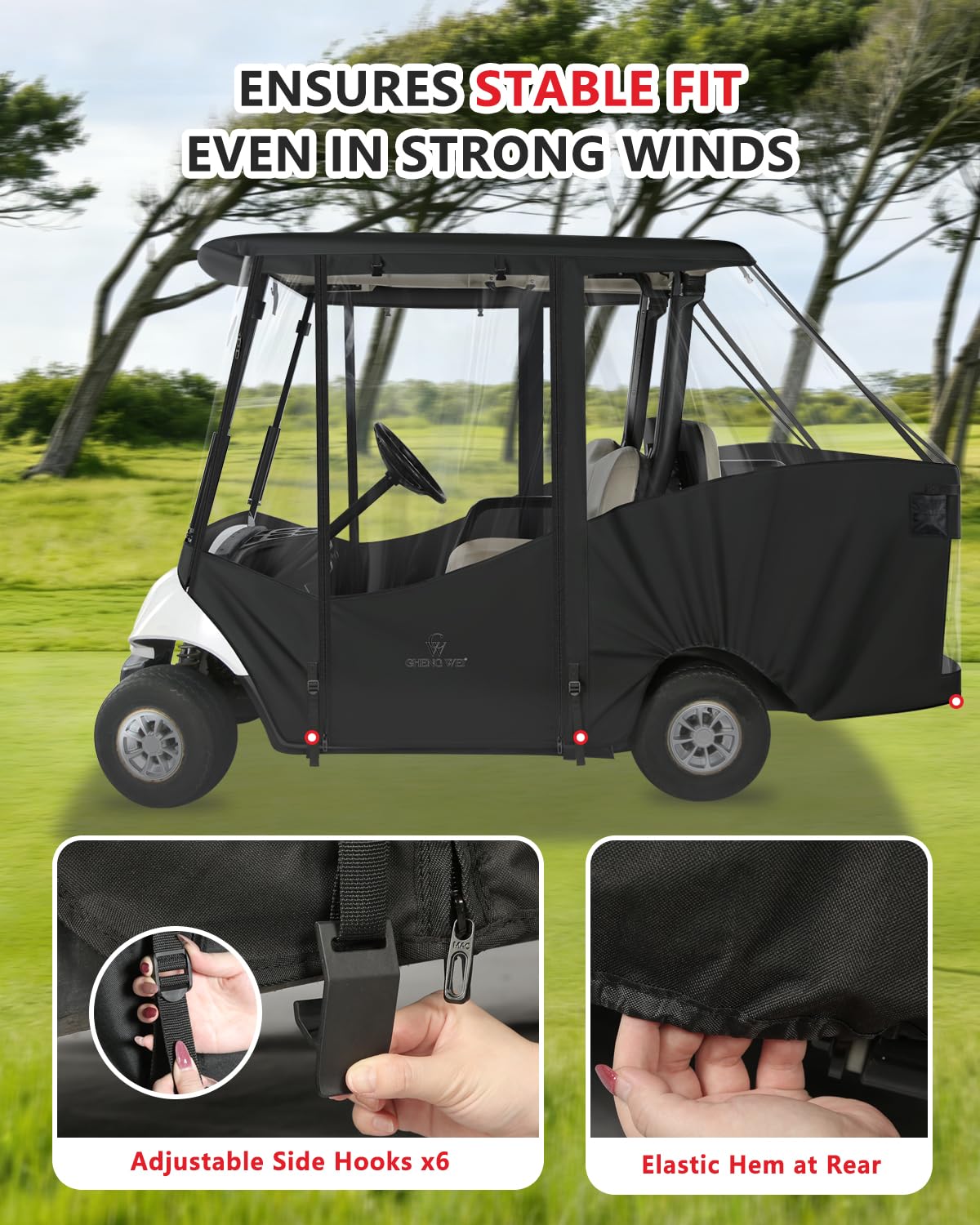 CHENGWEI panoramic window for Yamaha G29 provides clear visibility in all directions