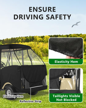 CHENGWEI golf cart enclosure zipper-entry highlights quick entry and secure closures.