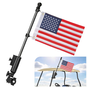 CHENGWEI golf cart flag holder front view shows sturdy attachment for reliable visibility.