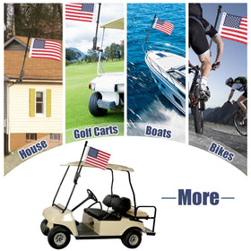 CHENGWEI golf cart flag mount adjustable for precise left-right and forward-back positioning.