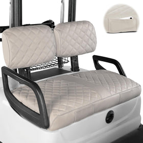 CHENGWEI front seat beige cover with tight fit and wipe-clean surface for on-course use.