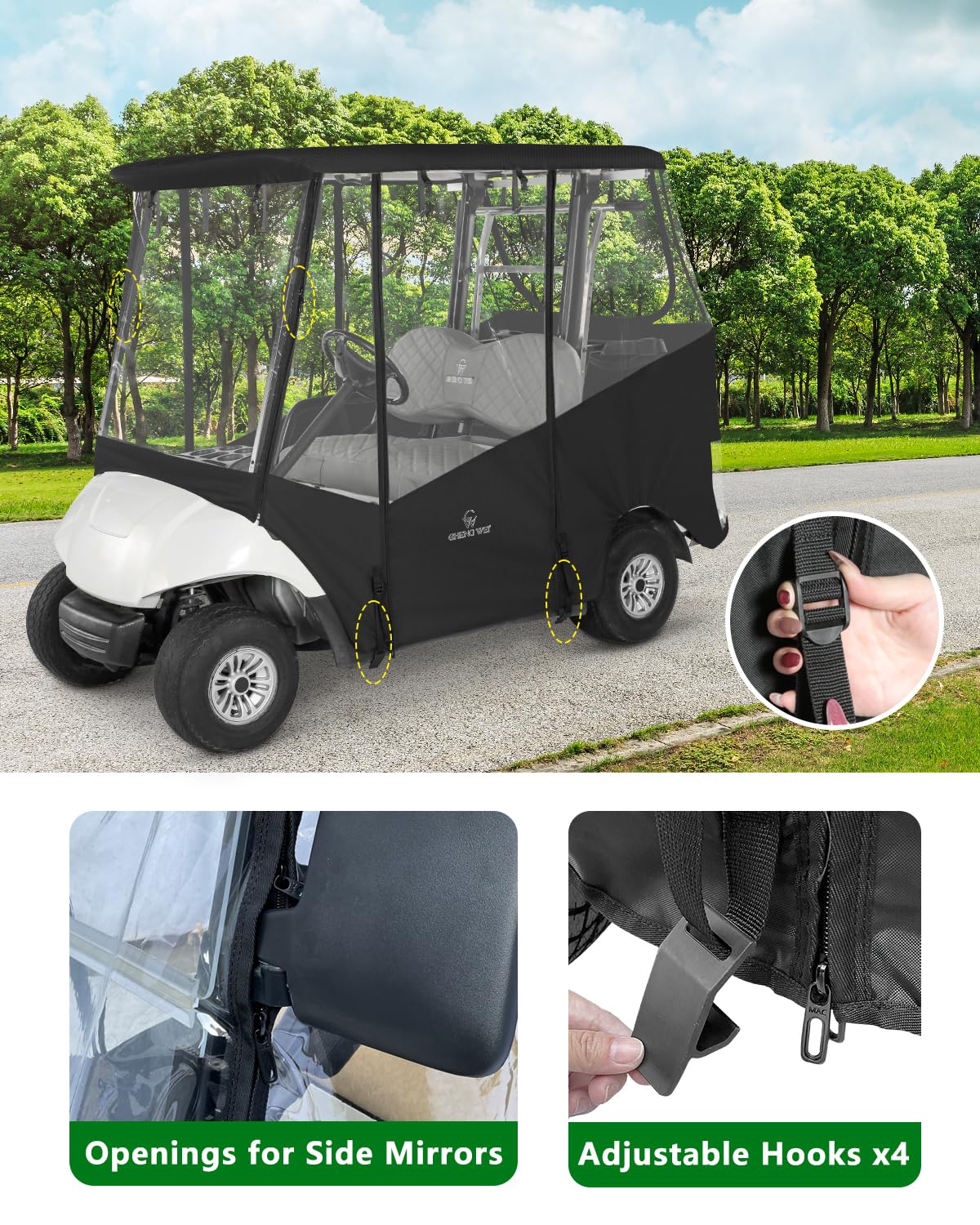 CHENGWEI full-roll doors for easy entry and flexible weather control on the cart.