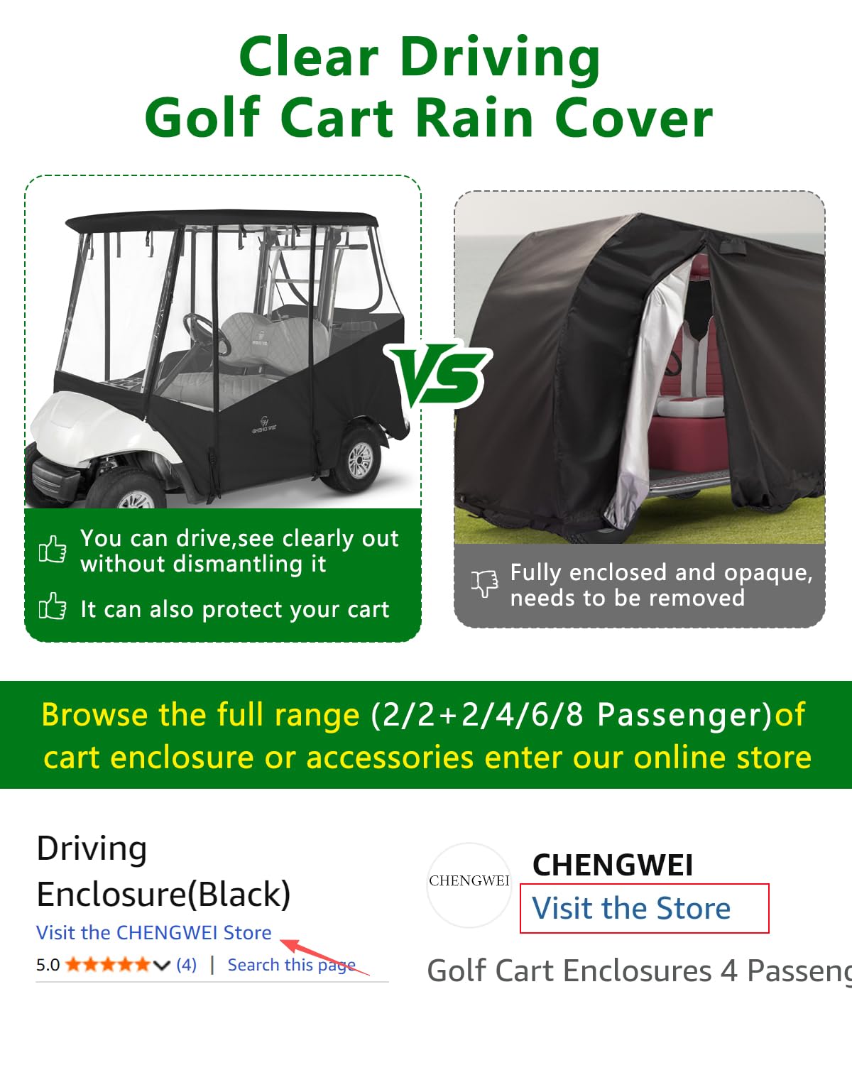 CHENGWEI high-quality CHENGWEI enclosure for Yamaha G29 Drive fit on cart.