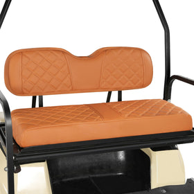CHENGWEI rear seat cover in orange with diamond stitching highlights durability and style.