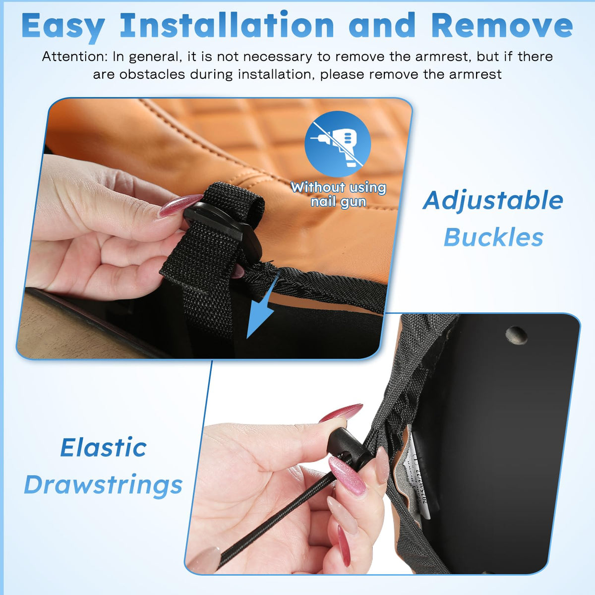CHENGWEI rear seat cover front pockets provide quick storage for essentials.