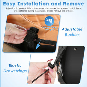 CHENGWEI rear seat cover front pockets provide quick storage for essentials.