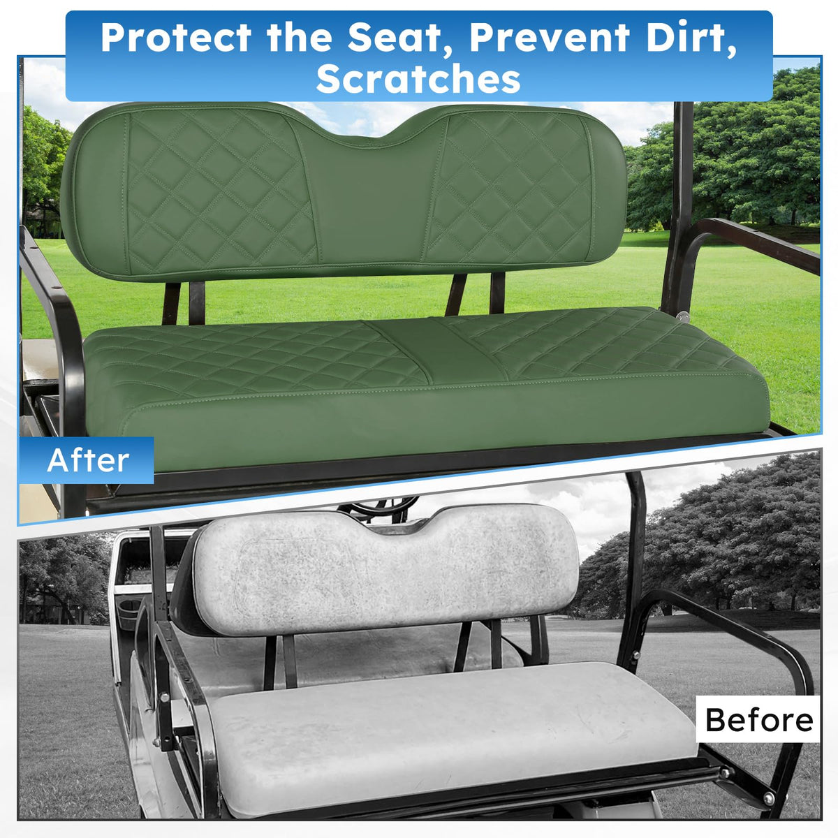 CHENGWEI rear seat cover features soft sponge for comfortable seating.