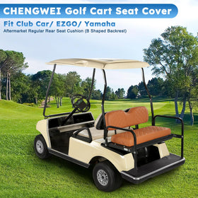 CHENGWEI rear seat cover shows adjustable straps and buckles for easy installation.