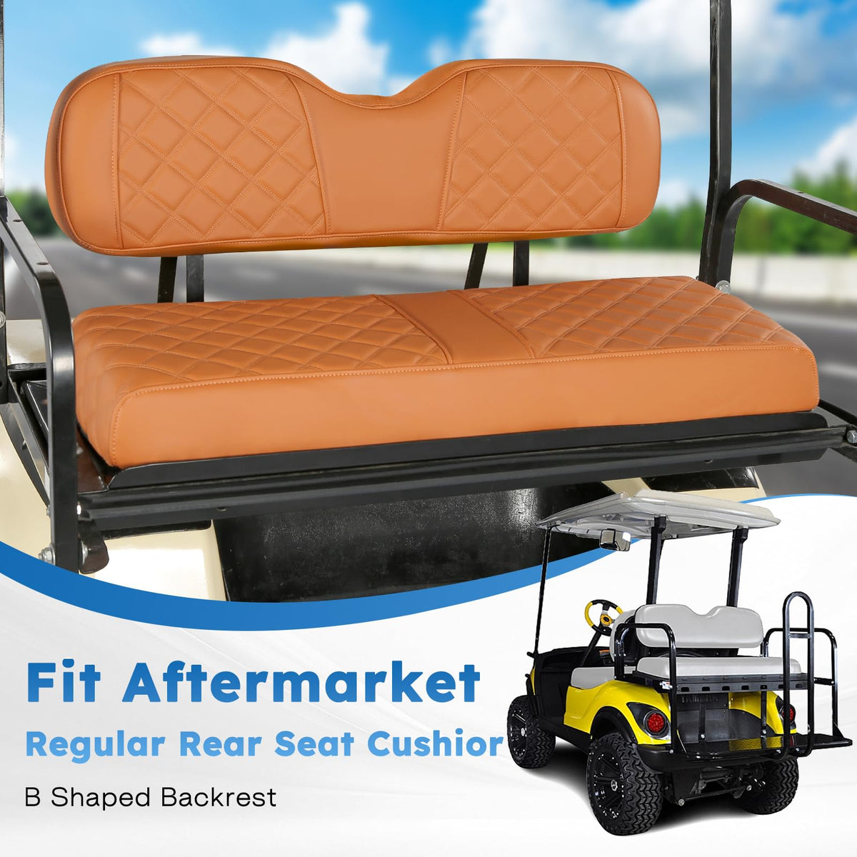 CHENGWEI orange vinyl rear seat cover is waterproof and easy to wipe clean.