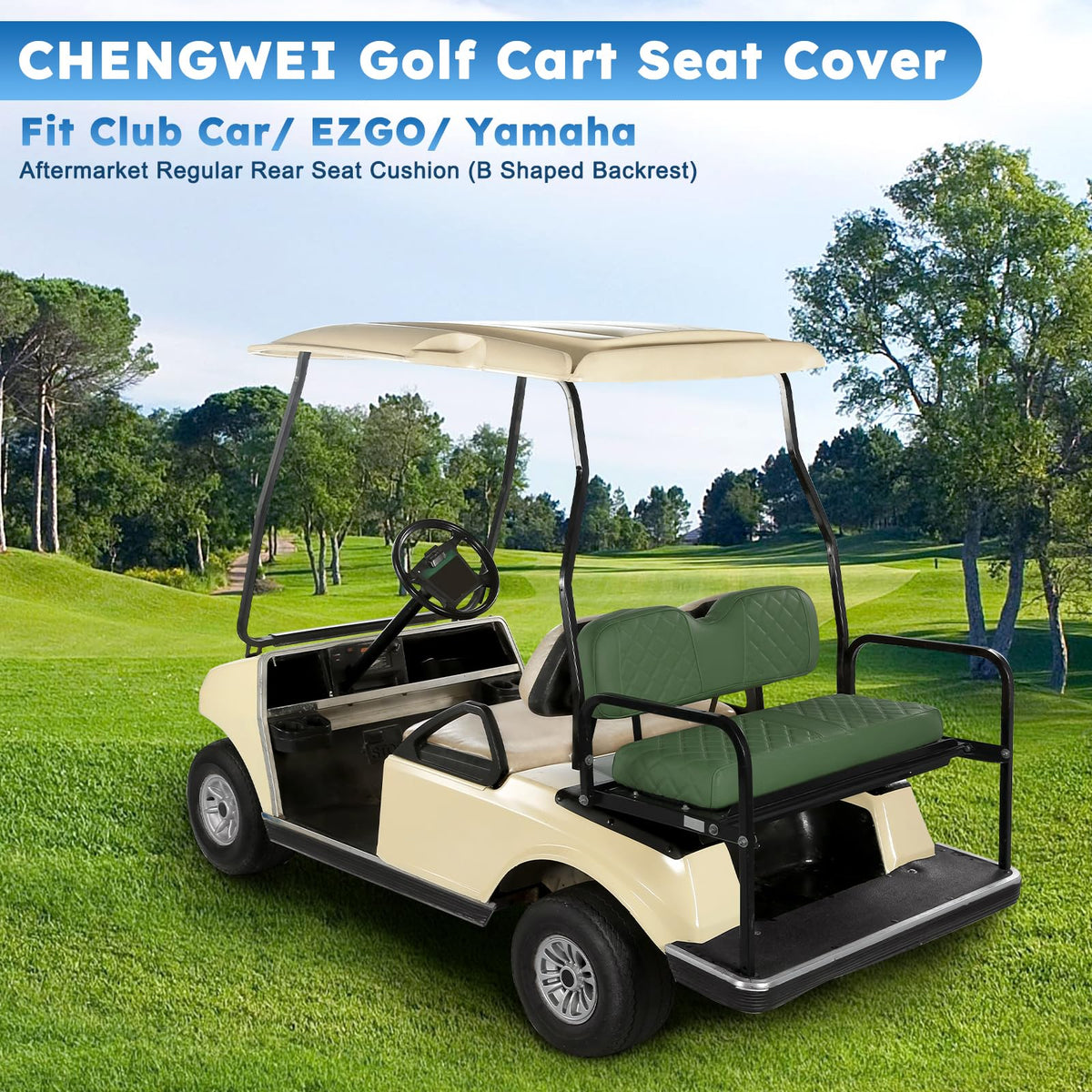 CHENGWEI rear seat cover in waterproof vinyl protects seats during rides.