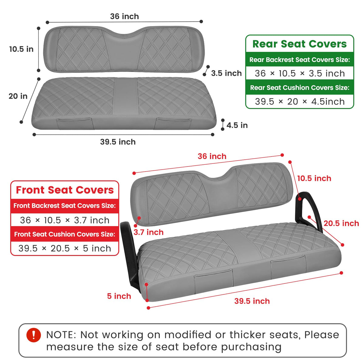 CHENGWEI golf cart seat cover with buckles ensures staple-free, quick installation.