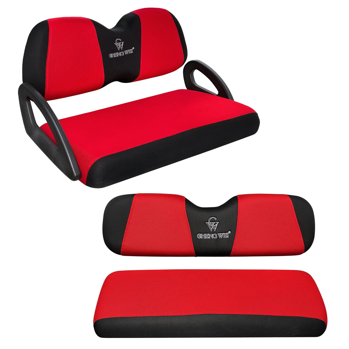 CHENGWEI front cushion cover in red-black protecting seats from sun and wear